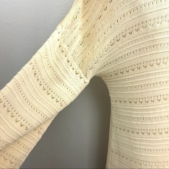 FENDI Bell Sleeve Tea Dye Knit Lace Cardigan 42 M